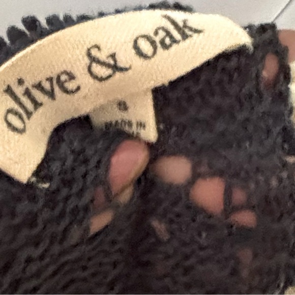 Olive & Oak| Slate Blue Thin Knit V-Neck Tunic Sweater Sz S - Picture 4 of 4